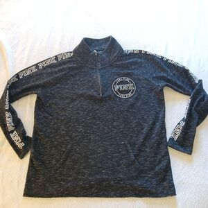 Sz.M Womens Pink Pullover Quarter Zip Shirt